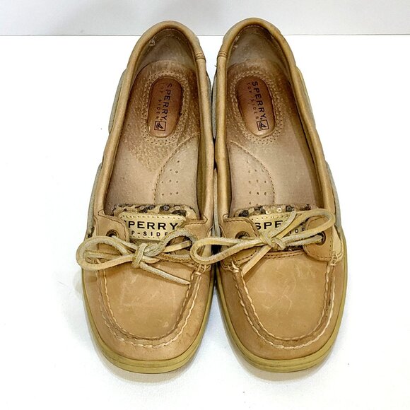 Sperry Top-Sider Angelfish 5.5M Boat Shoes Loafers Leather Upper Leopard Print - Picture 4 of 12
